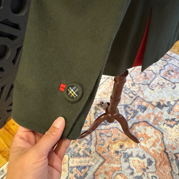 Algo | Green and Red Plaid Cashmere Blazer - Picture 4 of 11